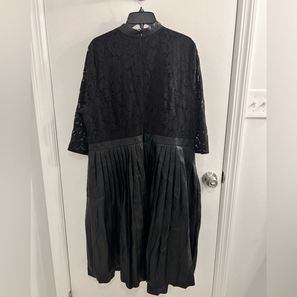 Eloquii Faux Leather and Lace Midi Dress - Picture 3 of 3